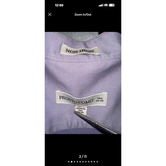 David Taylor PRONOT UOMO Shirts Long Sleeve Dress Button Up Men's 34/35 Lot Of 2 - Picture 2 of 12